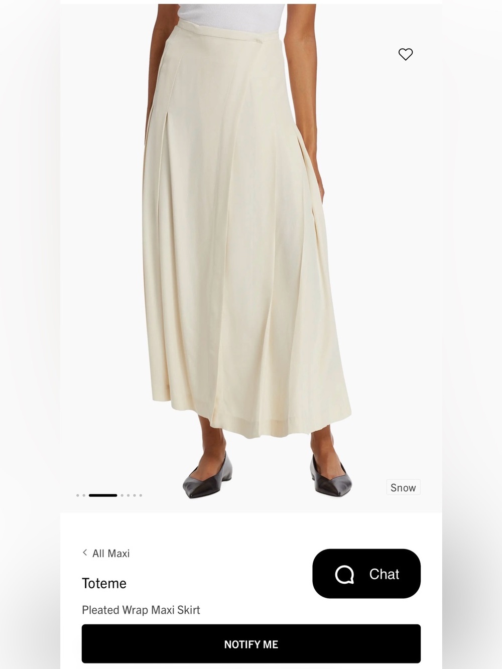 Toteme Cream Pleated Wrap Maxi Skirt